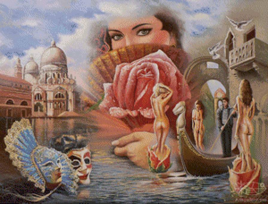 Венеция - вода, венеция, маскарад, юров, италия, девушка - предпросмотр
