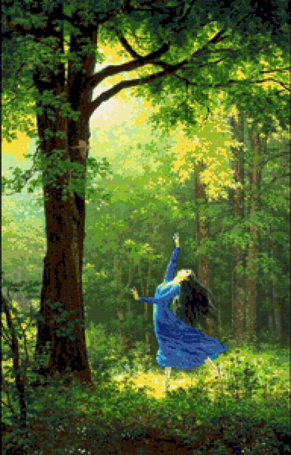 Девушка в лесу - предпросмотр