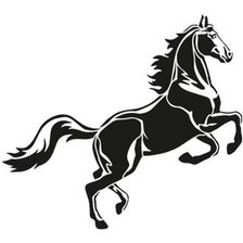 Схема вышивки «конь монохром»