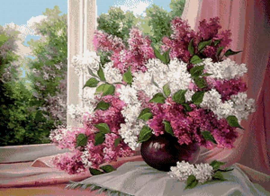 Сирень на окне - сирень - предпросмотр