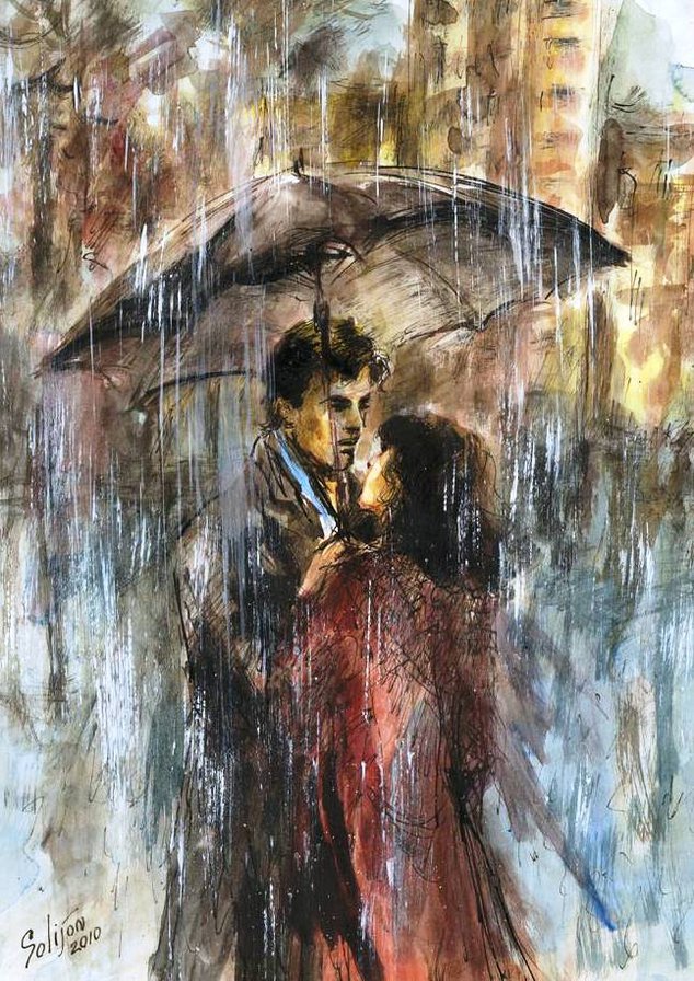 №667544 - любовь, пара, дождь - оригинал