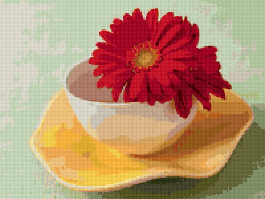 цветы в чашке - цветы - предпросмотр