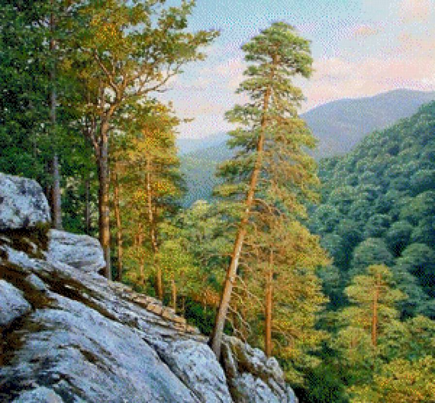 Пшадские скалы - сосны, горы, природа - предпросмотр