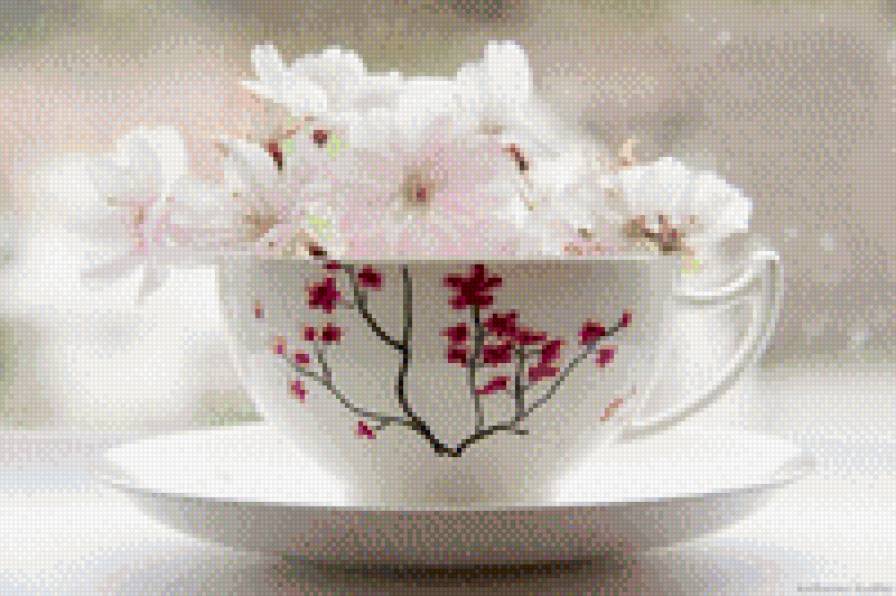 Чашка - цветы, чашка - предпросмотр