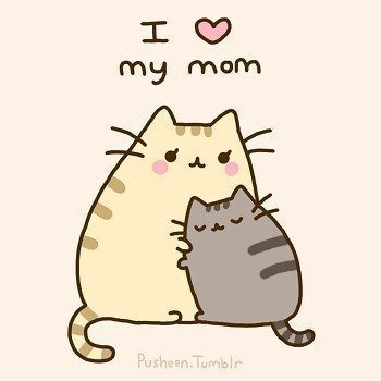 I love my mum - кошки, я люблю мою маму, мама и дочка - оригинал