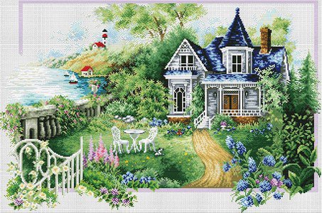 дом с синей крышей 2 - оригинал