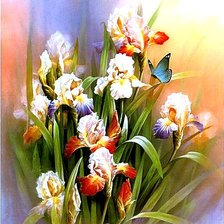 Схема вышивки «ирисы»