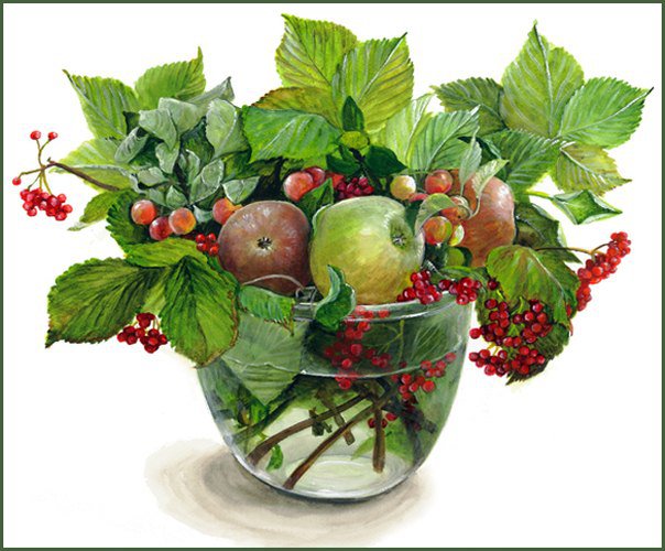 бокал с яблоками Ф - оригинал