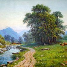 Схема вышивки «пейзаж»