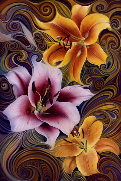 Ricardo Chavez Mendez - цветы, лилии - оригинал