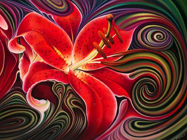 Ricardo Chavez Mendez - цветы, лилии - оригинал