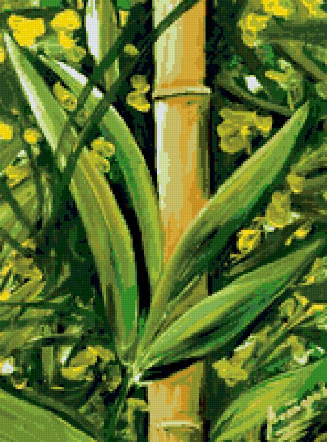 пано бамбук - бамбук, листья, пано - предпросмотр