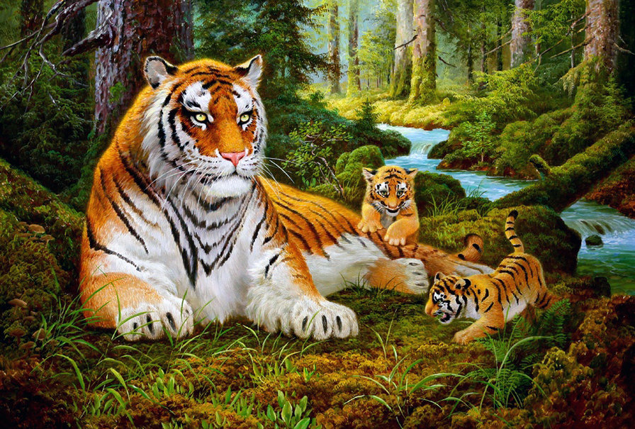 Животные планеты - животные, тигры - оригинал