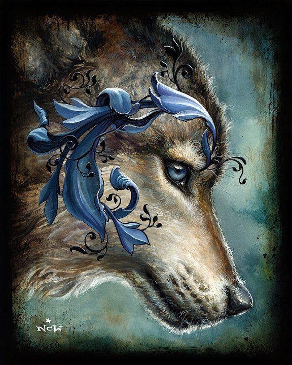 Волк - волк, цветы, животные - оригинал