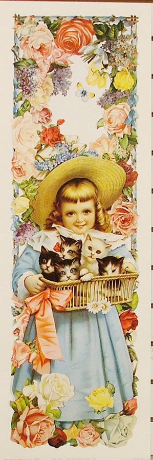 Девочка с котятами - ребенок, котята, девочка, картина, детство - оригинал
