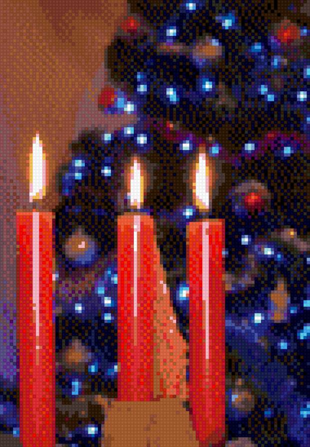 Новогодние свечи - огонь, новый год, свеча - предпросмотр