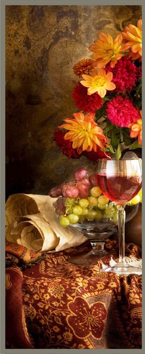 натюрморт часть-1 - виноград, натюрморт, диптих, цветы - оригинал
