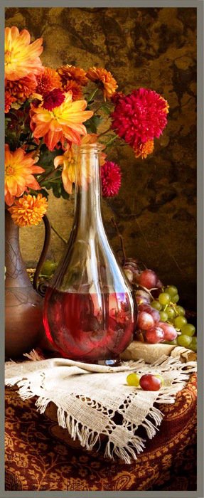 натюрморт часть-2 - цветы, натюрморт, виноград, диптих - оригинал