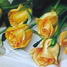 Оригинал схемы вышивки «Желтые розы» (№671808)