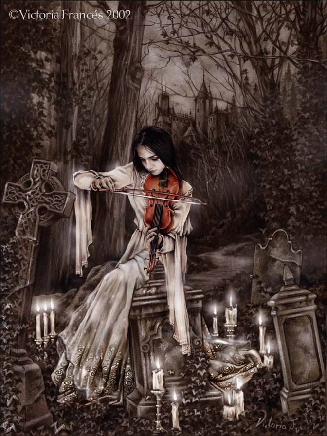 музыка вечности - девушка, музыка, готика, виктория францес - оригинал