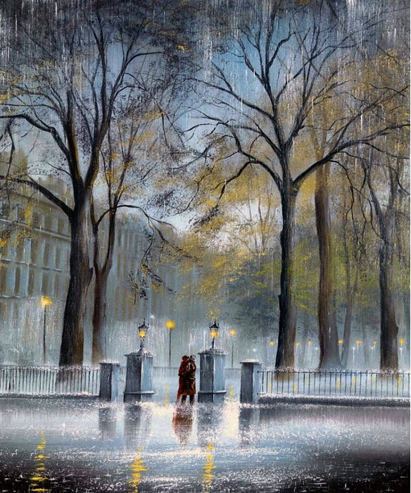 дождь - пейзаж, пара, дождь, любовь - оригинал