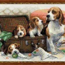 Оригинал схемы вышивки «Собачье семейство» (№672296)