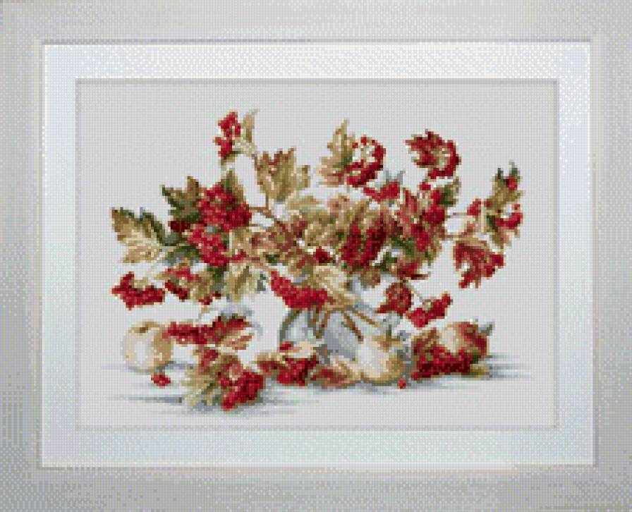 Рябина в вазе - цвет - предпросмотр