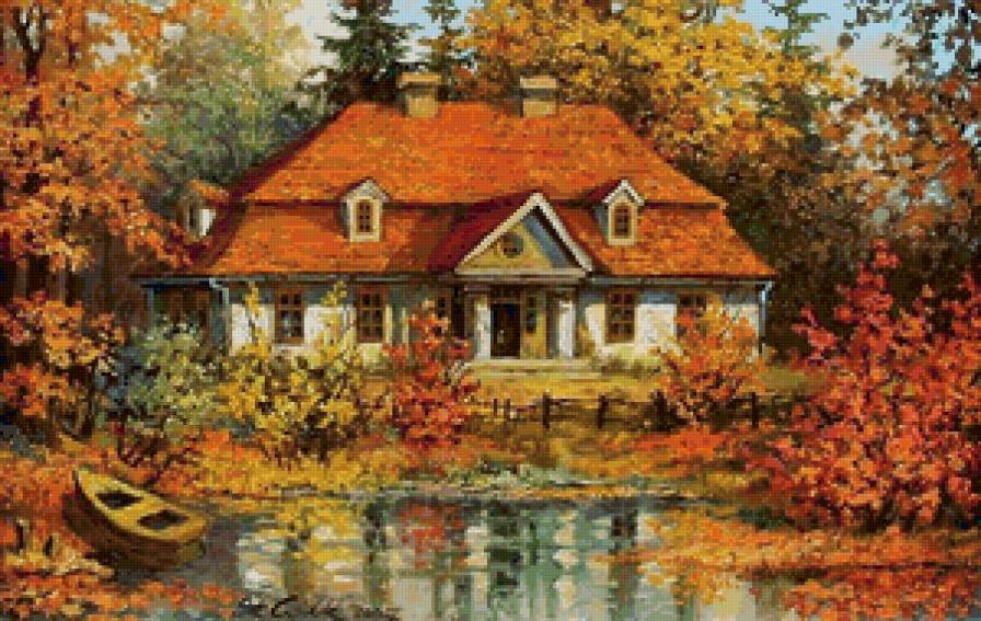 Дом у реки - пейзаж, природа - предпросмотр