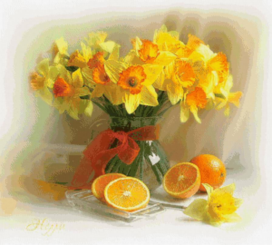 №672344 - натюрморт, нарцисы, цветы - предпросмотр