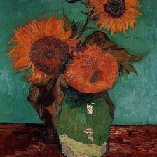 Схема вышивки «Три подсолнуха в вазе (Ван Гог)»