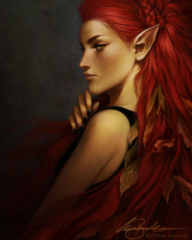 Эльф - рыжая, аниме, эльф - оригинал