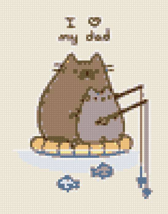 I love my dad - коты, папа и сын, я люблю моего папу, рыбалка - предпросмотр