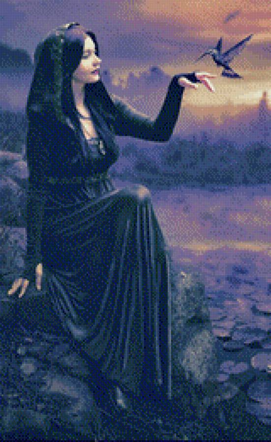 ведьма - девушка, магия - предпросмотр