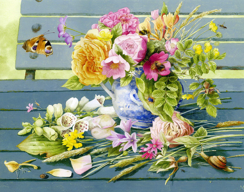 Цветы в саду - букет, цветы - оригинал