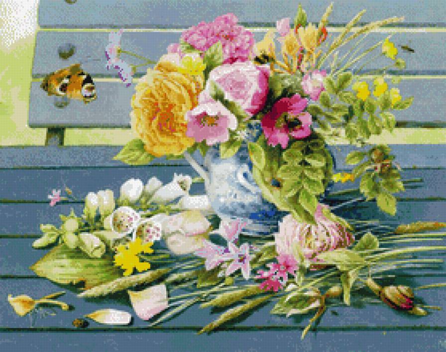 Цветы в саду - цветы, букет - предпросмотр