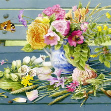 Схема вышивки «Цветы в саду»