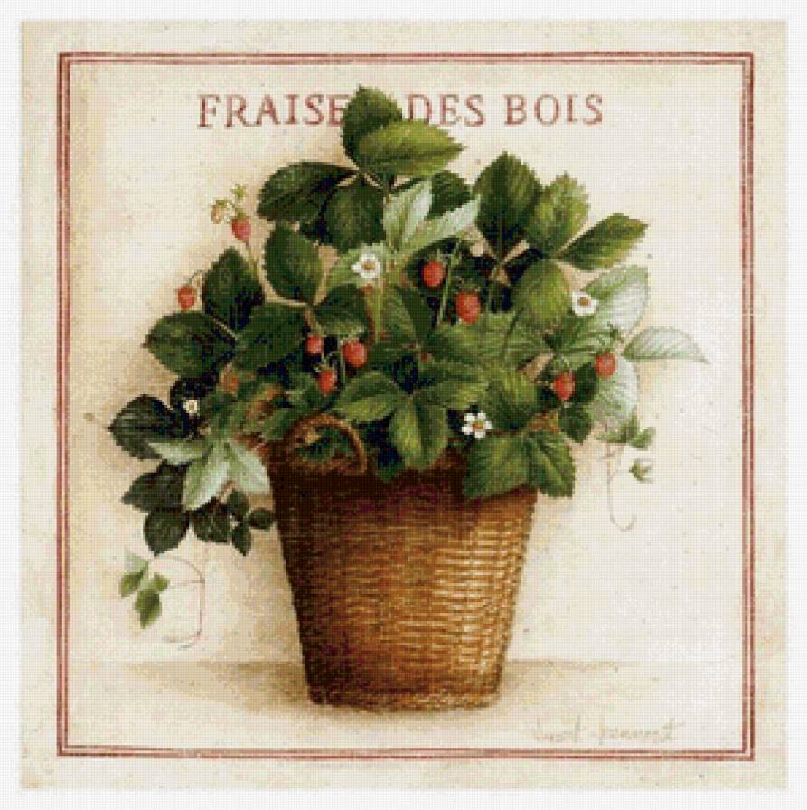 Земляника в корзине - натюрморт - предпросмотр