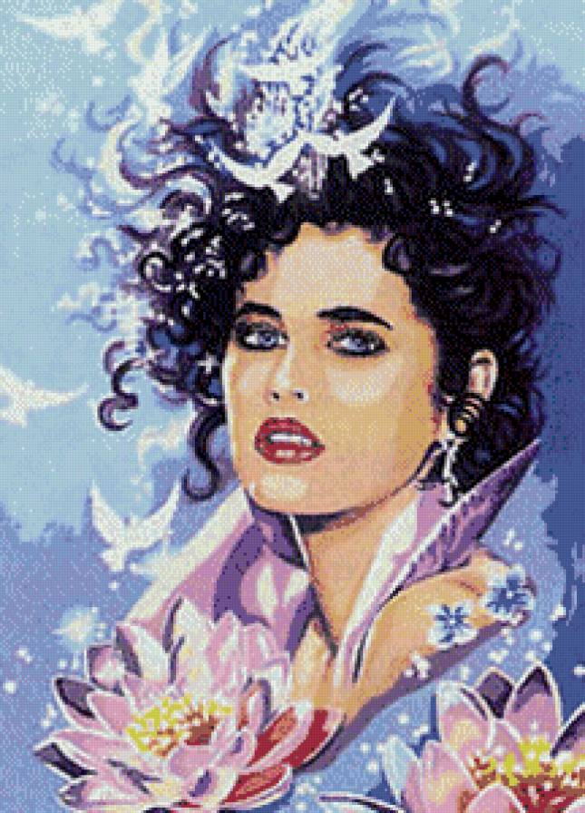 серия ,,женщины" - женщина.цветы - предпросмотр