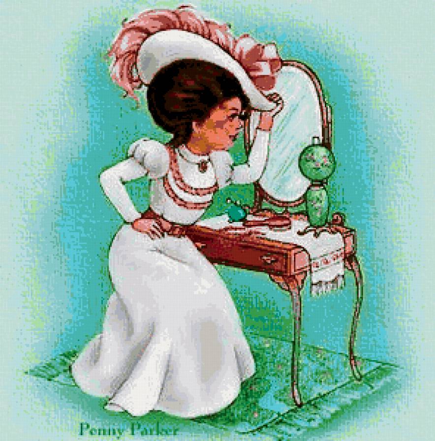 серия для подушки - девушка, подушка, пано - предпросмотр