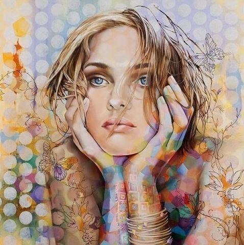 В мире фантазий - портрет, девушка - оригинал