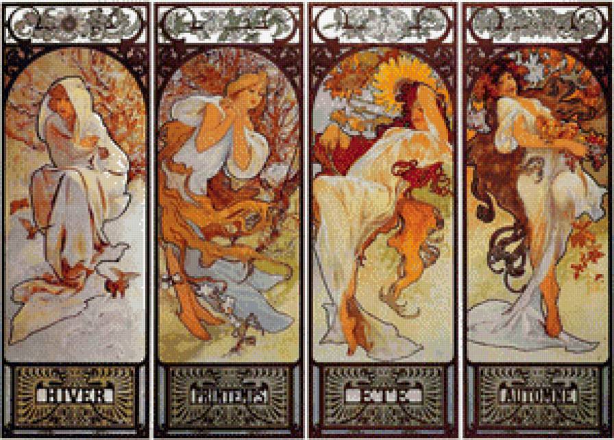 Альфонс Муха - времена года - предпросмотр