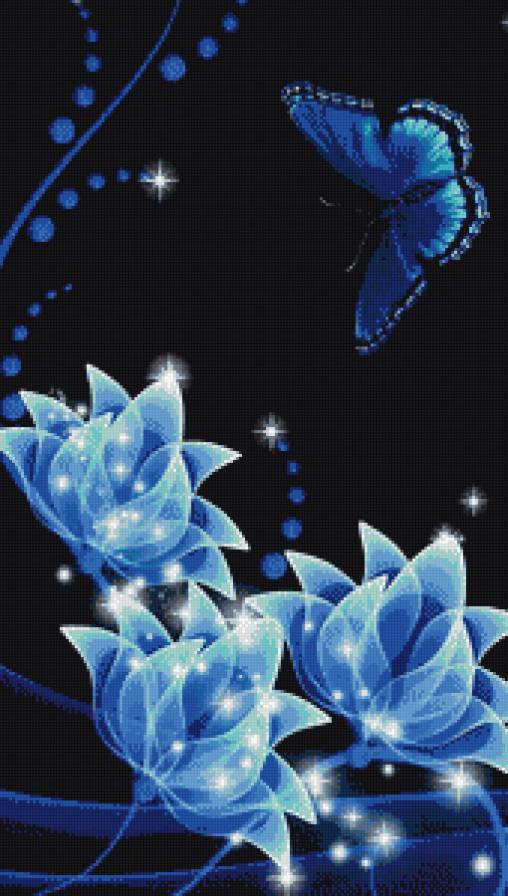 цветы на черном - цветы - предпросмотр