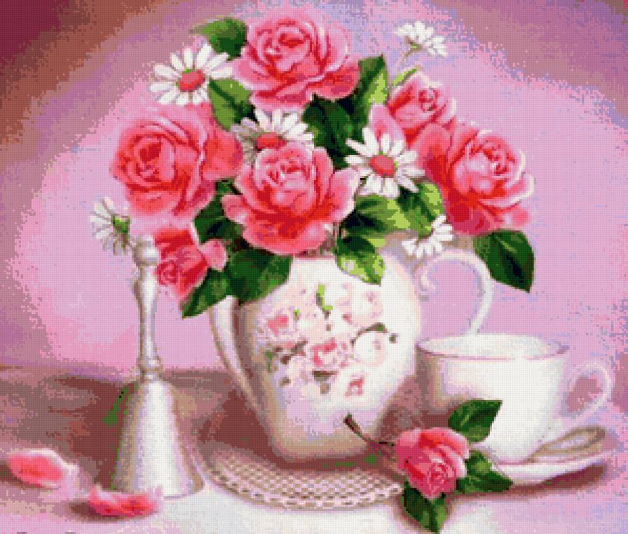 пано для столовой - розы, картина, цветы, пано - предпросмотр