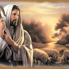 Схема вышивки «Иисус с овцами»