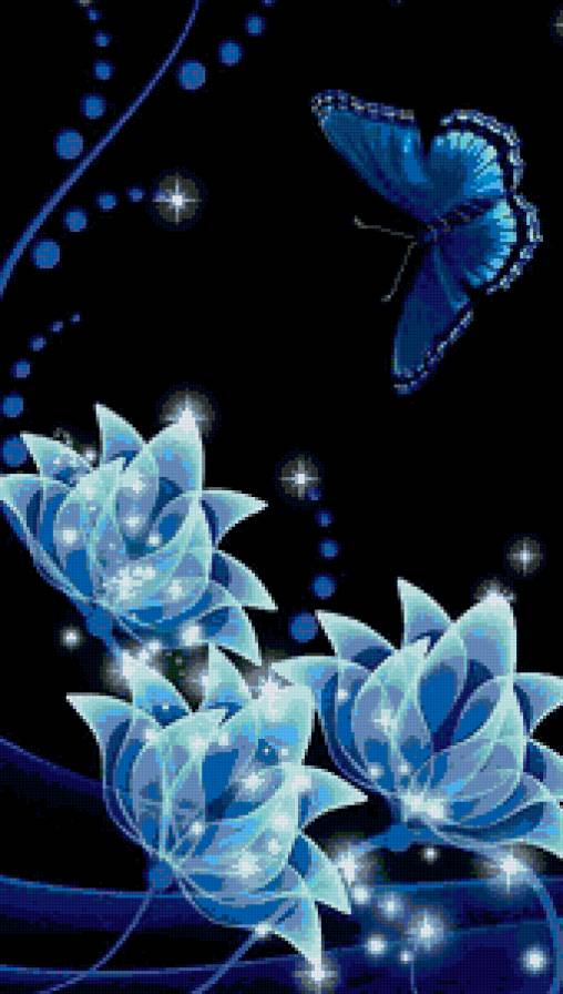 бабочка - цветы, живопись, картины - предпросмотр