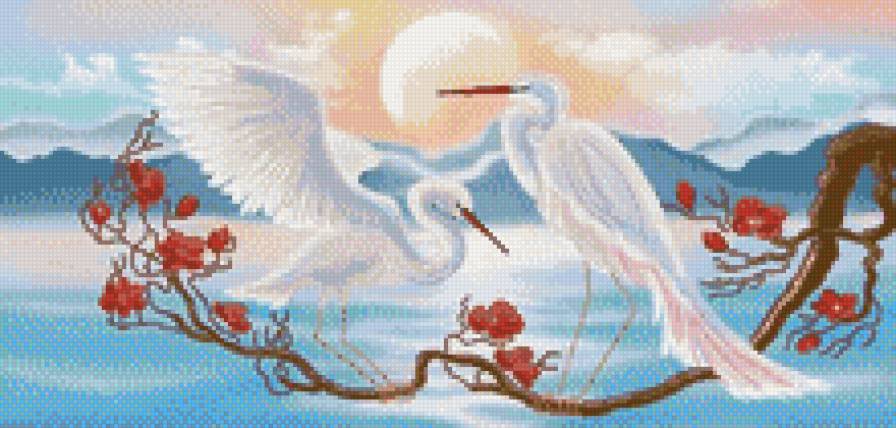 журавли - природа, восток, птицы, журавль - предпросмотр