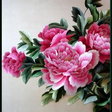 Схема вышивки «Пионы»