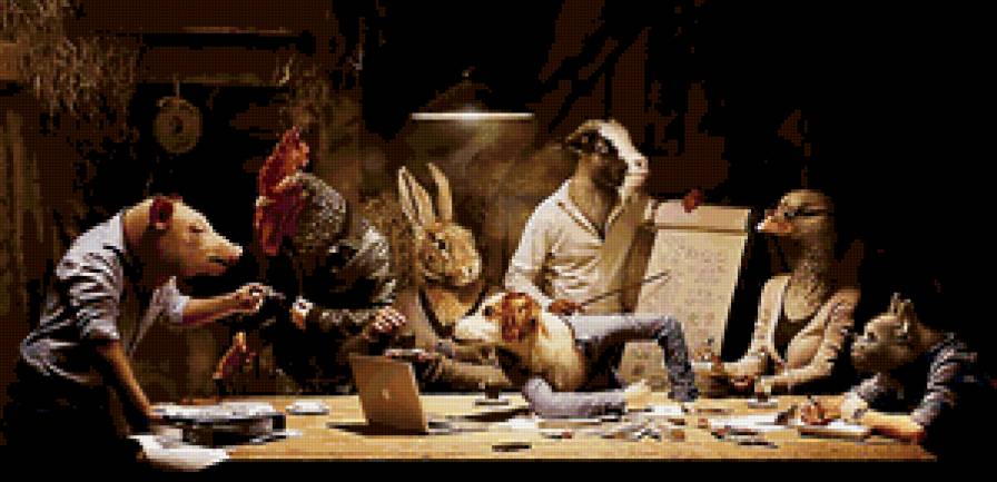 животные - скотный двор, банда, животные - предпросмотр