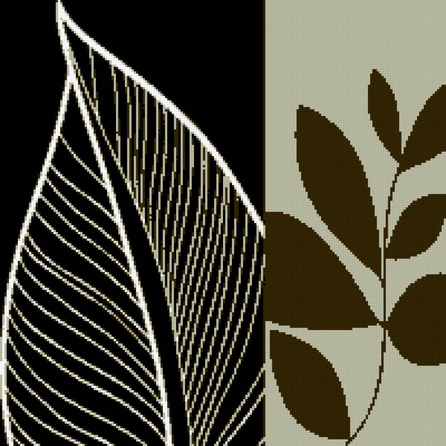 листья-часть1 - панно, листья, диптих - предпросмотр