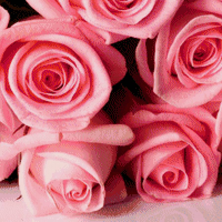 триптих букет роз - середина - розы, цветы, триптих, букет - предпросмотр